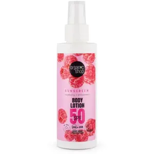 Organic Shop Lotion solaire SPF 50 - Framboise & antioxydant - Corps - 150 ml  pas cher