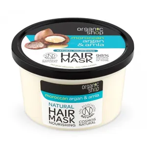 Comparateur de prix : Organic Shop Masque Capillaire Nourrissant, Blanc, Argan & Amla, 250 ml