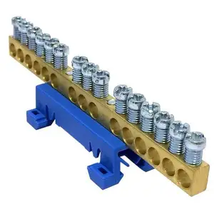 Morek - Bornier de neutre IP00 bleu 14 bornes pour câble de 1,5 à 16mm...