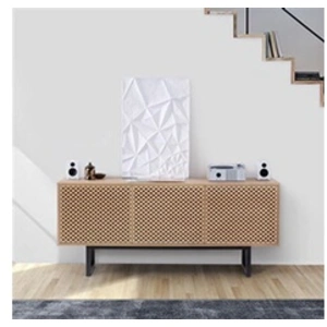 Comparateur de prix : Paris Prix Buffet 3 Portes Diamant "Camden" 175cm Chêne & Noir