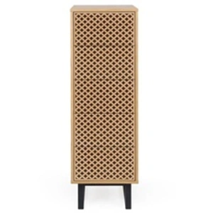 Chiffonnier 5 Tiroirs Diamants Camden 123cm Naturel pas cher