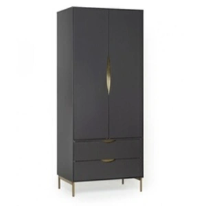 Comparateur de prix : Non communiqué Armoire 2 Portes Design Kobe 195cm Gris