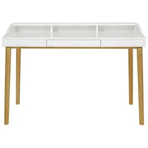 Comparateur de prix : Bureau Design 3 Tiroirs Lindenhof 120cm Blanc & Chêne