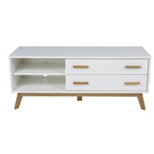 Comparateur de prix : Meuble TV Design "Kensal" 130cm Chêne & Blanc