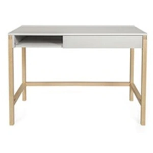 Paris Prix Bureau Design "Northgate" 112cm Chêne & Blanc pas cher