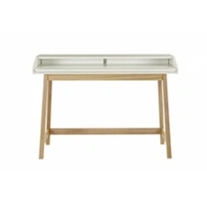 Comparateur de prix : Paris Prix Bureau Design avec Plateau Coulissant "St James" 116cm Chêne & Blanc