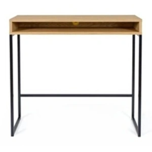 Paris Prix Bureau Design "Frame" 100cm Chêne & Noir pas cher