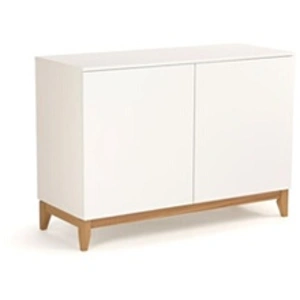 Paris Prix Buffet 2 Portes "Blanco" 120cm Blanc & Chêne pas cher
