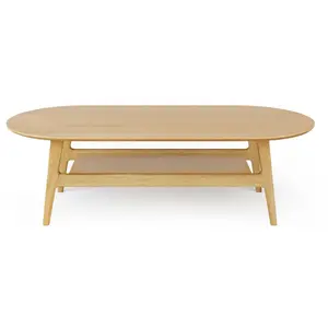 Comparateur de prix : Woodman Table basse ovale en bois 130x60cm - Bois clair