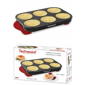Comparateur de prix : Techwood Crêpière INOX pour Mini crêpes + Pancakes anti-adhésif 6 ...
