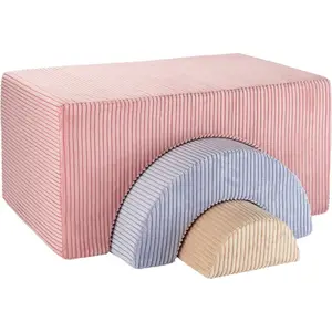 Wigiwama Ensemble de jeu arc-en-ciel Pink Mousse velours côtelé