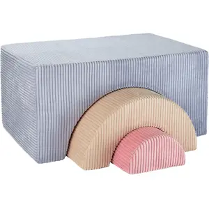 Wigiwama Ensemble de jeu arc-en-ciel Blueberry Blue velours côtelé