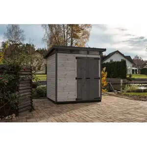 UPYARD StrongBox L Gris - Abri de jardin en bois gris pas cher