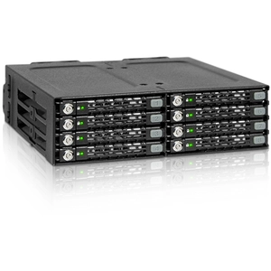 Icy Dock MB998SK-B, noir, métal, 7 mm, 2 ventilateurs, 4 cm, 6 Gbit/s