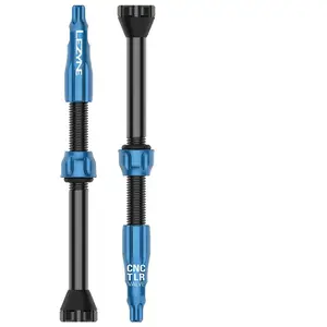 Valve Tubeless Lezyne CNC 60mm en Aluminium Bleu - 1 Paire pas cher