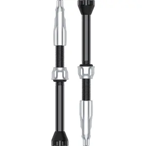 Valve Tubeless Lezyne CNC 60mm en Aluminium Argent - Paire pour Pneus Tubeless pas cher