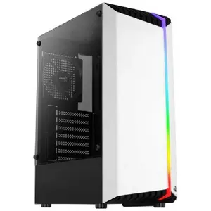 Boitier Moyen Tour ATX AeroCool Bionic RGB avec panneau vitré (Blanc) pas cher