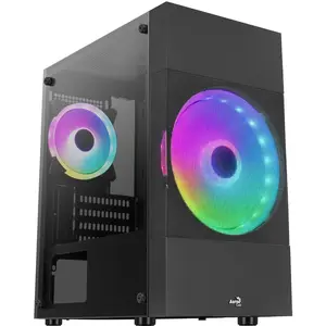 Comparateur de prix : AeroCool Boitier Cube Micro ATX Atomic Lite RGB avec panneau vitré (Noir)