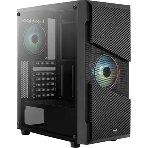 Aerocool Menace Saturn RGB Boîtier Tour Noir Verre trempé pas cher