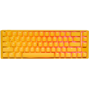Ducky One 3 Yellow SF- Clavier mécanique de Jeu au Format 65% avec Disposition Allemande et switchs Cherry MX Blue, remplaçables à Chaud (Prises Kailh) et éclairage RGB