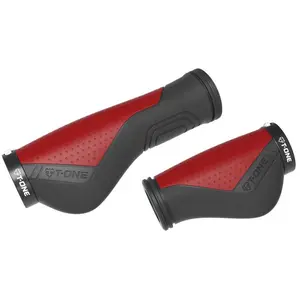 Comparateur de prix : T-one T-one Ripple Ergo Poignée de Guidon Noir/Rouge 130 + 90 mm