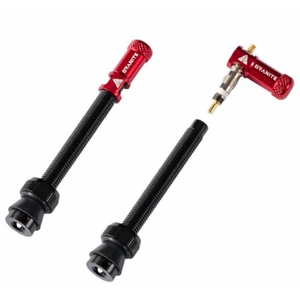 Comparateur de prix : Paire de valves tubeless granite design juicy nipple 60 mm avec bouchons demonte obus rouge