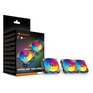 Comparateur de prix : Lot De 3 Ventilateurs De Boitier Cougar Apolar Rgb - 12cm (noir)