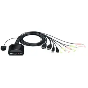 Comparateur de prix : Aten CS22H 2-Port USB 4K HDMI Cable KVM Switch with Remote Port Selector