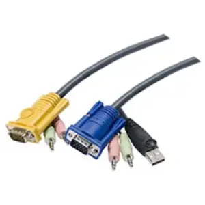 Comparateur de prix : Câble KVM - ATEN - HD15/USB/Audio - 3 m - Connecteurs VGA/USB/Audio - Noir/Jaune