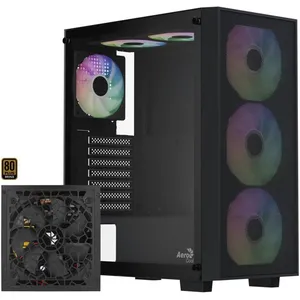 Aerocool B509A Flow-G-BK-v1, avec alimentation Aero 650 boîtier midi tower pas cher