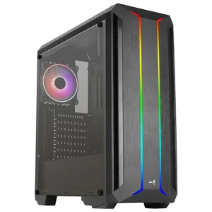 Comparateur de prix : AeroCool Boîtier Moyen Tour ATX Skyline v2 RGB avec Panneau Vitré, Noir