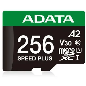 ADATA Carte mémoire Speed Plus MicroSDXC UHS-I U3 Classe 10 256 Go avec adaptateur, noir et vert pas cher