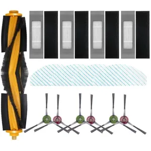 SODIAL 15 Accessoires pour Ecovacs Deebot Ozmo T9, 1 X Brosse Principale, 6 Brosses LatéRales, 4 X Filtres, 4 X Lingettes pour Deebot Ozmo pas cher