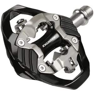 Comparateur de prix : Pédale VTT EXUSTAR E-PM242 en Aluminium Noir, Compatible SPD, 89x99mm, 400g