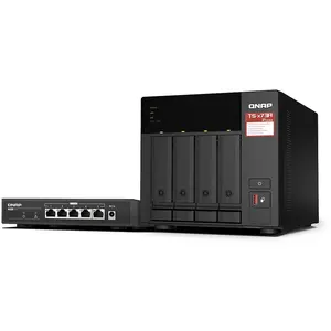 Comparateur de prix : QNAP TS-473A-SW5T Serveur NAS 4 Baies + QSW-1105-5T