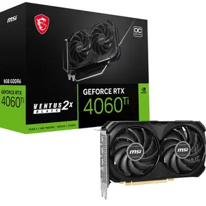 MSI VENTUS GeForce RTX 4060 Ti 2X BLACK 8G OC NVIDIA 8 Go GDDR6 pas cher