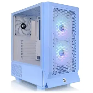 Thermaltake Boitier Moyen Tour E-ATX Ceres 330 TG RGB avec panneau vitré (Bleu)