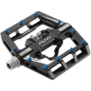 Comparateur de prix : Funn Pédale MAMBA en Aluminium Noir/Bleu - Double Usage SPD/Plat, 450g