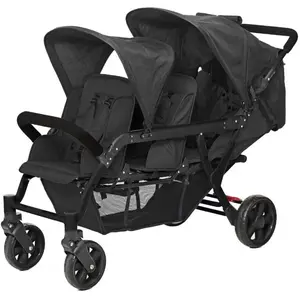 Comparateur de prix : FAMILIDOO Poussette 3 places Lidoo H3E + Ergondrive Full Black