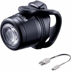 Infini Lumière Avant Mini Luxo LED USB en Aluminium pour Guidon - Blanche, RechargeableVendu parbikeinn