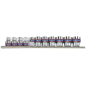 KING TONY Jeu de 11 douilles métriques 1/4 12 pans sur RackVendu paramazon