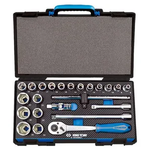 Comparateur de prix : KING TONY Coffret de douilles 1/2" 6 pans métrique et accessoires - 23...