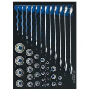 KING TONY Plateau EVAWAVE de douilles 1/4", 3/8", 1/2" et de clés mixt...Vendu paramazon