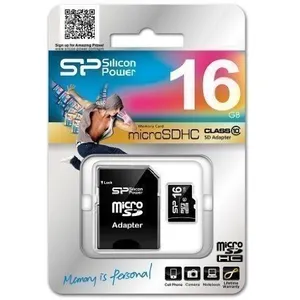 SILICON POWER Carte mémoire microSD SDHC Class 10 - 16 Go pas cher