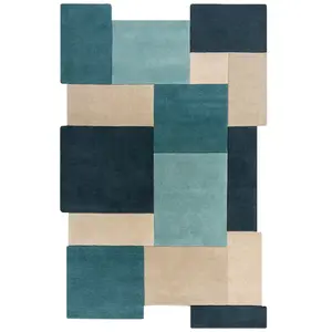 Novatrend Tapis en laine bleu turquoise 150x230 cm pas cher