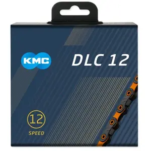 Comparateur de prix : Kmc Chaîne 12v DLC Noir/Orange pour SRAM ou Shimano - 126 Maillons, Revêtement Dur