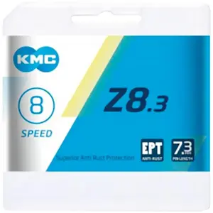 Comparateur de prix : KMC Chaîne de vélo 8v anti-rouille EPT 114 maillons Argent - Performances durables