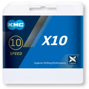 Comparateur de prix : Chaine Vélo KMC X10 10V - 114 Maillons - Chromée/Noire