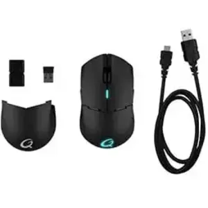 Qpad Souris de gaming DX900 sans fil, filaire optique éclairé noir, RVB pas cher
