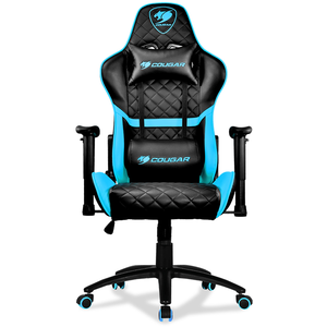 Chaise de Jeu Cougar Armor One Bleu/Noir Dossier incliné Hauteur réglable
